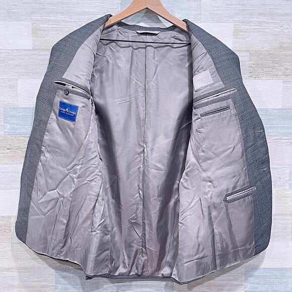 Samuelsohn Tweed Blazer Sport Coat Gray 2 Button Wool Super 110s Mens 40R - Picture 4 of 8